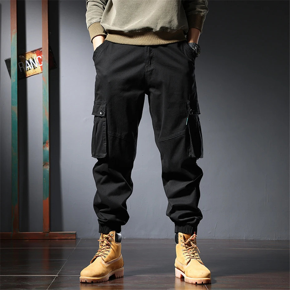 Plus Size 5XL 6XL Tactical Cargo Pants Men Fashion Casual Pants Male Multi-pocket Trousers Men Joggers Khaki Black 240807