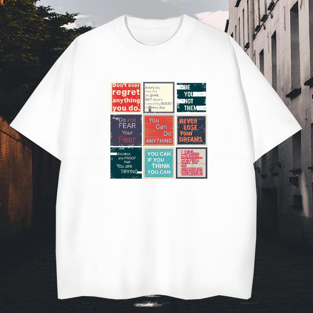 Factory Direct Man T Shirts letter Clothes 230g 100% Cotton Sport Comfortable Customized Print Breathable Short Sleeve Men Tshirts