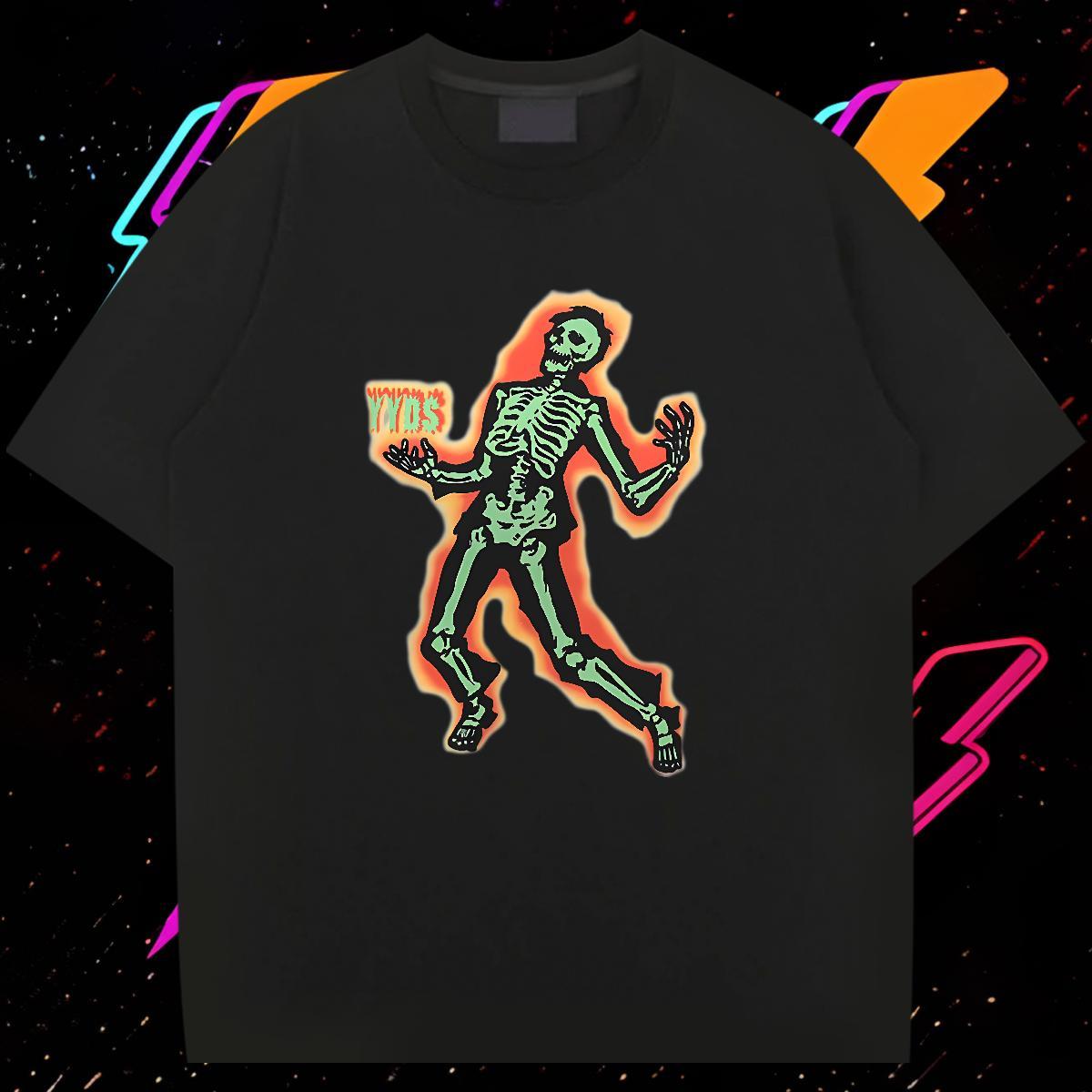 2024 Summer Mens T Shirts skull Wear 100% Cotton 230g Casual Beach Designer Cartoon Printing L-4XL Breathable Soft Tshirt for Man Woman