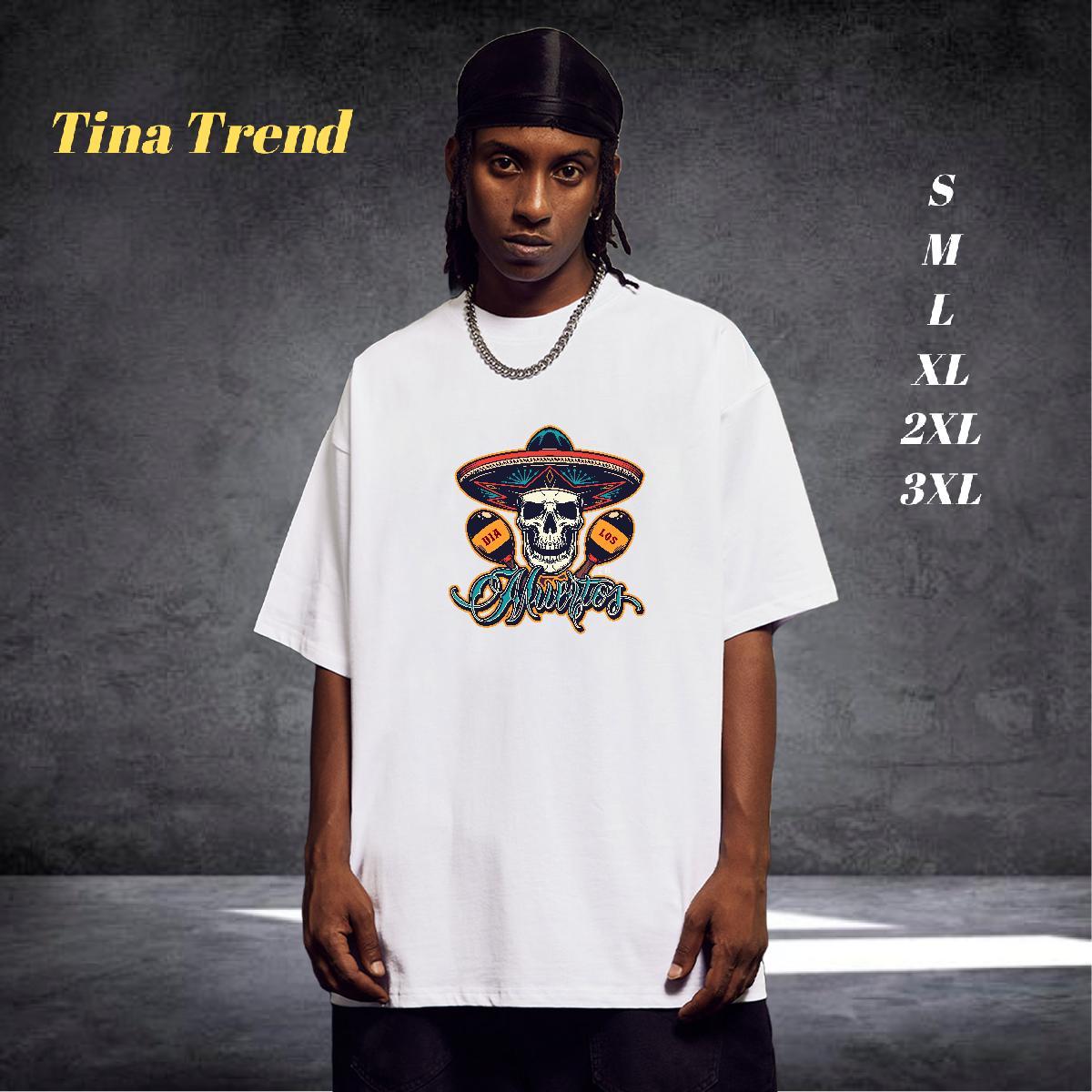 DIY T-Shirts skull Tees Shirts 230g Pure Cotton Sports Casual Brand Custom Big Size Breathable Crew Neck Mens Tshirts