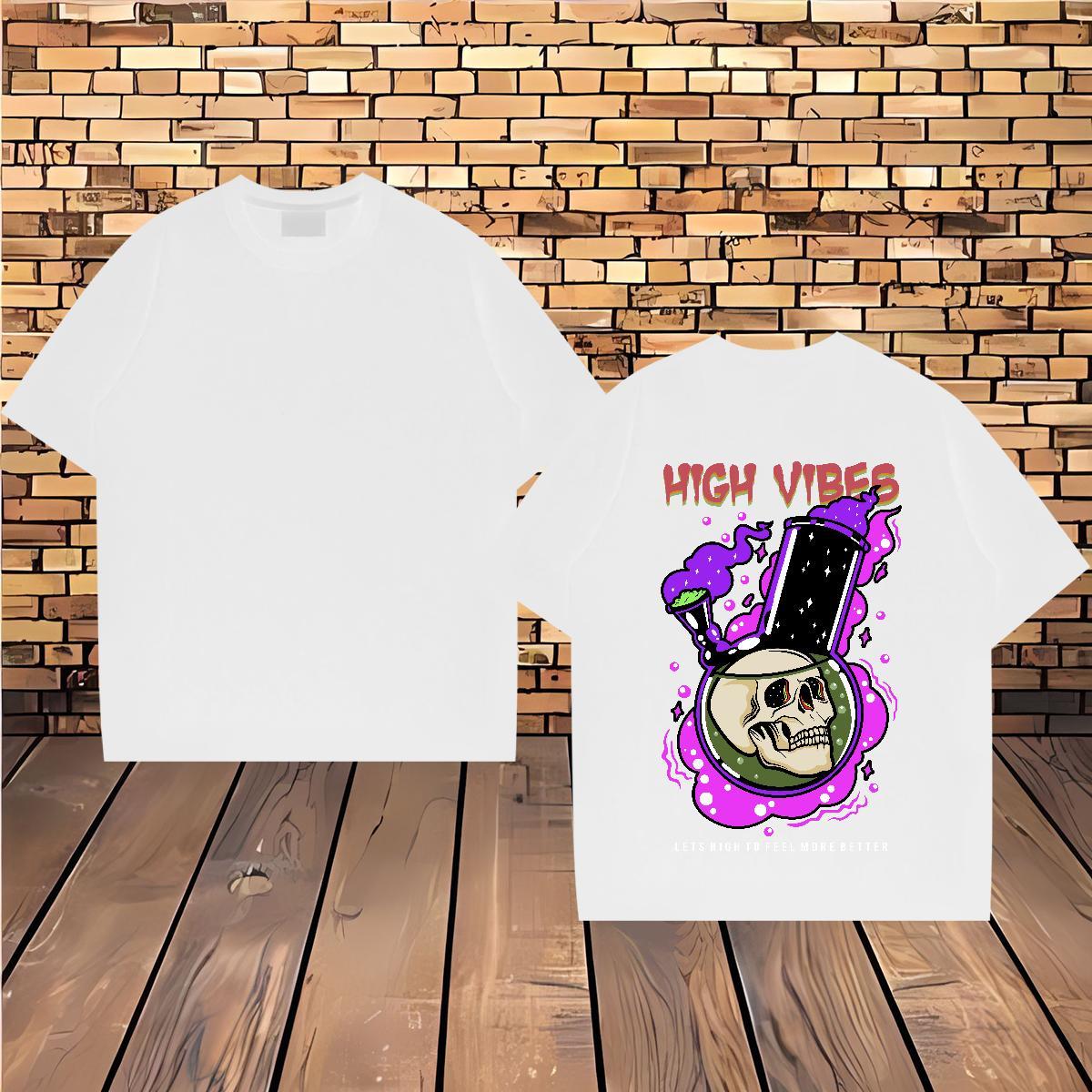 2024 Designer Mens T Shirts skull Tops Shirt 230g Pure Cotton High Street Hip Hop Comfortable Cartoon Printing L-4XL Breathable Soft Men Tops Tees