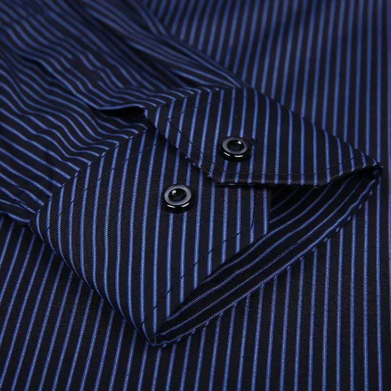8XL 7XL Plus Size Men Long Sleeved Shirt Mens Business Casual Slim Fit Shirts Men Striped Dress Work Social Dress Shirt M250121