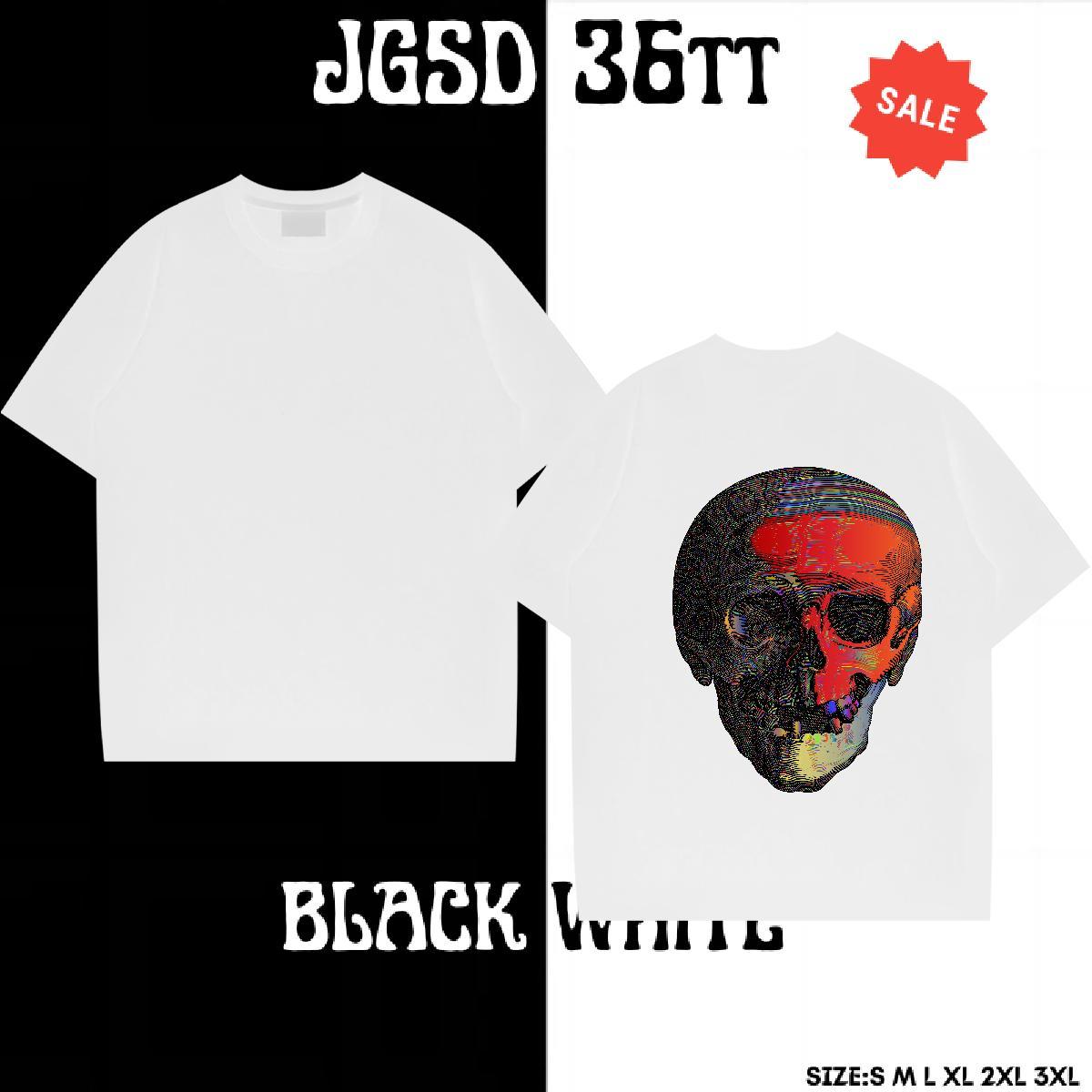 Fashion T shirt skull Tops 230g Pure Cotton Casual Daily Wear Brand Custom Print Oversized Breathable Tshirts