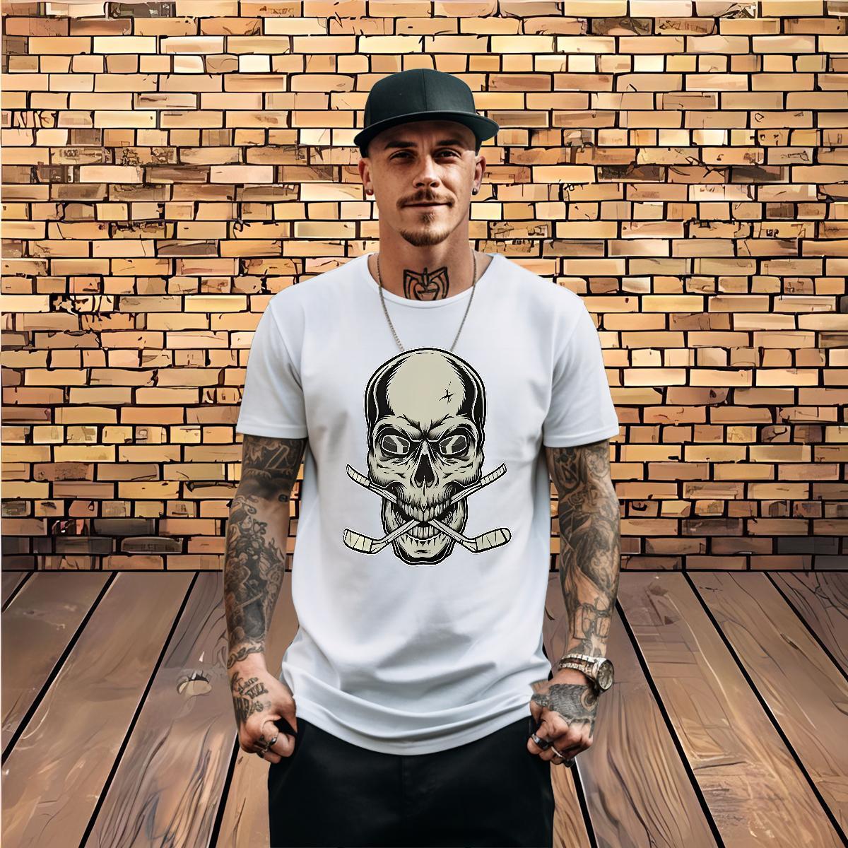 2024 Designer T-Shirts skull Wear 230g Pure Cotton Hip Hop Street High Quality DIY Printed Crew Neck Breathable Mens Tshirts