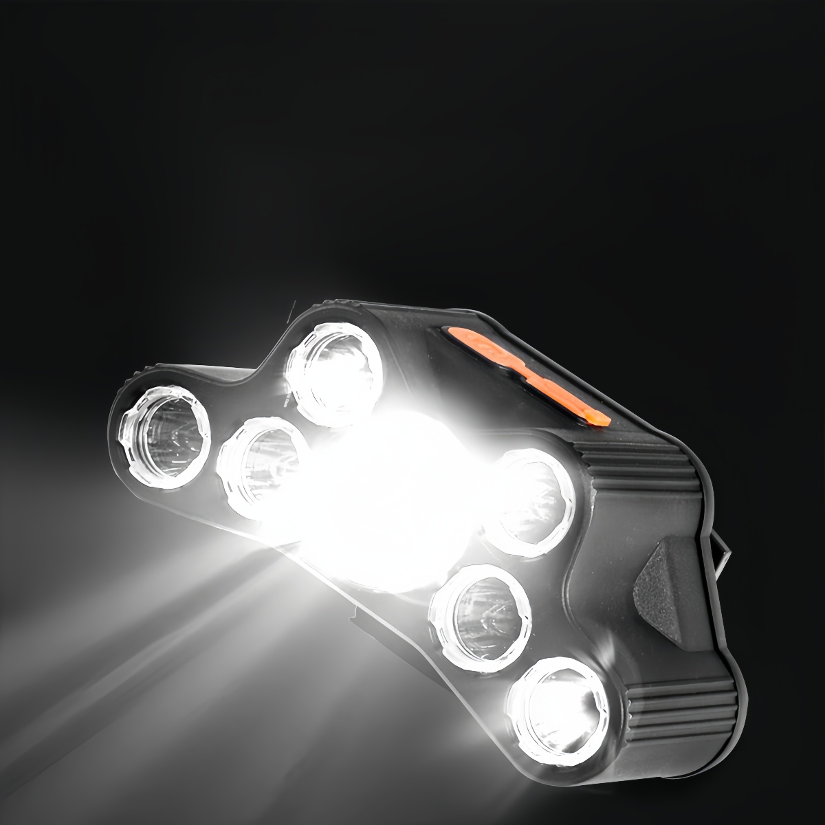 Rechargeable Portable Outdoor LED Headlamp with 7 High-Power Lightheads for Night Fishing & Mining Activities