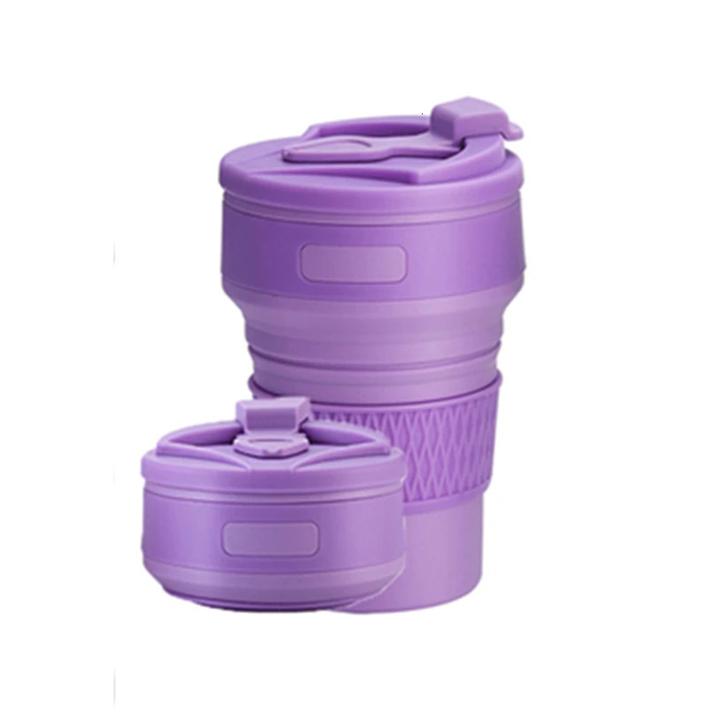 350ML silicone folding coffee portable outdoor travel beverage foldable water cup Z260202