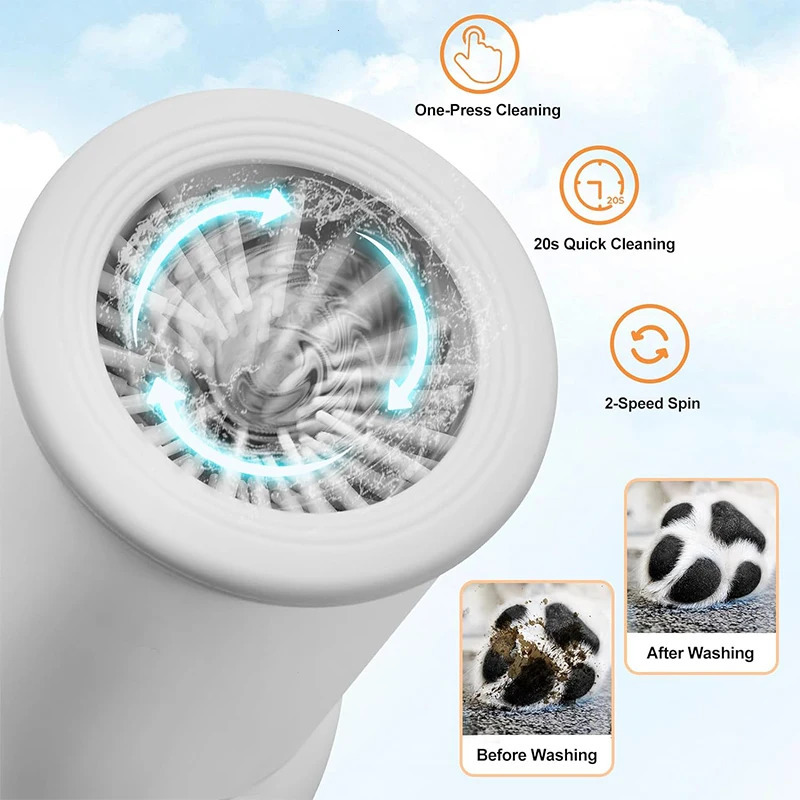 2025 new Automatic Pet Wash Cup Cat Dog Cleaner and Massager Electric Paw Washer Foot Washing Grooming Tools Accessories 240807