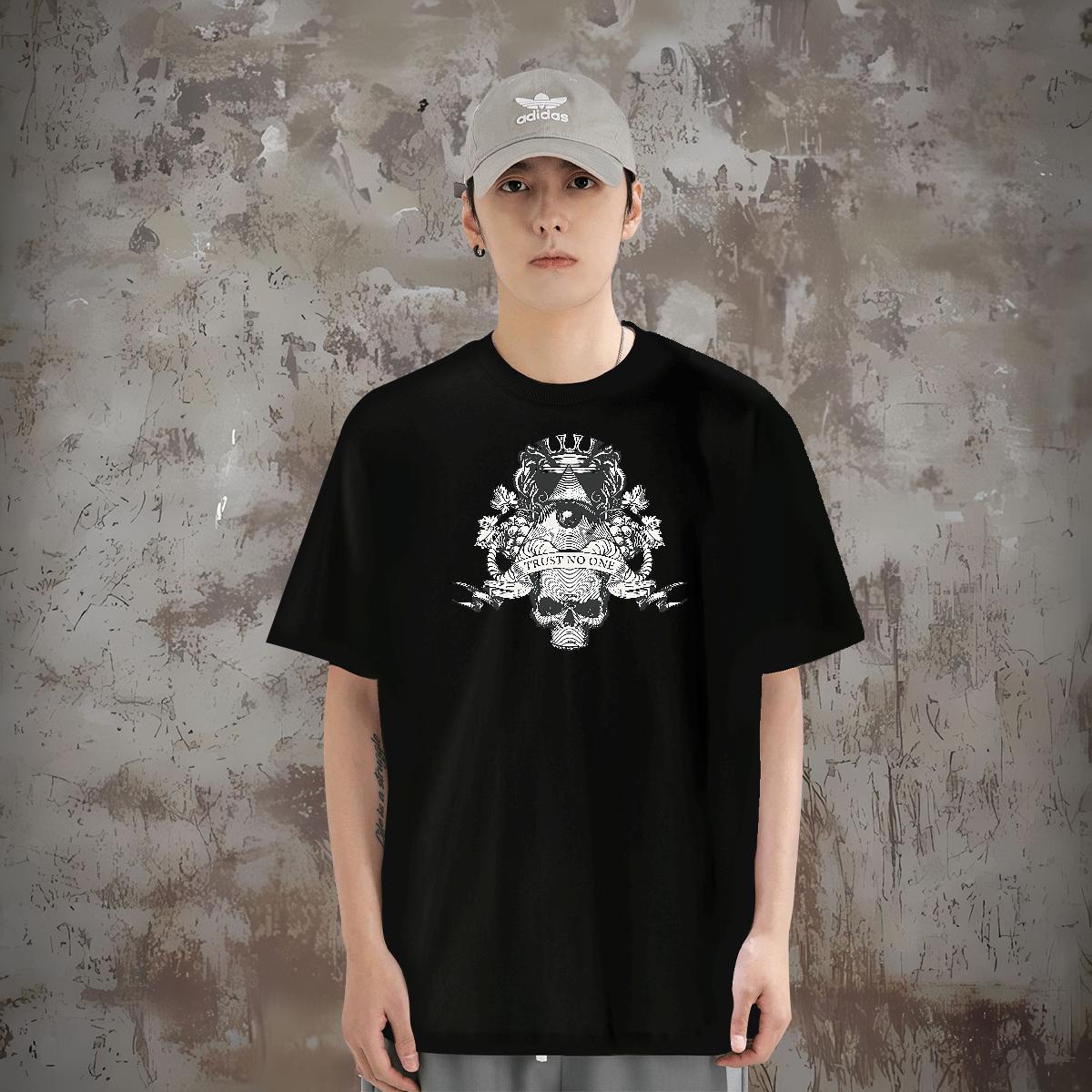 Designer Fashion T-Shirts eye of the devil Tops 230g Pure Cotton Sports Casual Loose Asian Size O Neck Short Sleeves Men Clothes T-Shirt