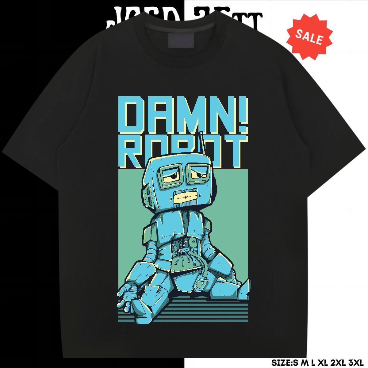 Fashion Designer T shirt robot Tees Shirts 230g Cotton Daily Outfit Free Shipping Custom Printing O-Neck Short Sleeve Men Clothes T-Shirt