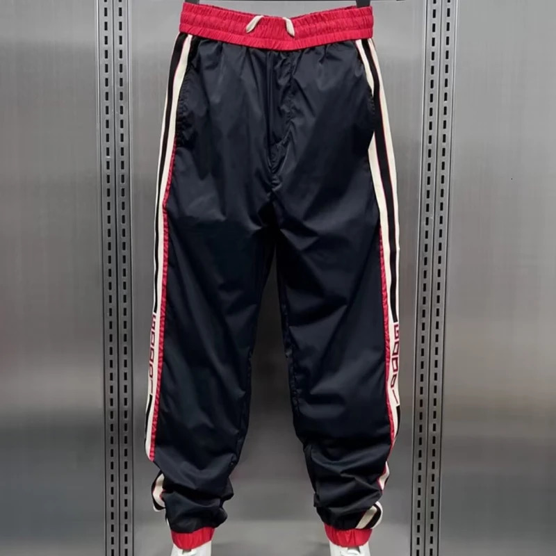 2024 Mens Jogger Casual Pants Korean Sports Running Gym Fitness Blue Trouser Clothing Digital Printing 240807