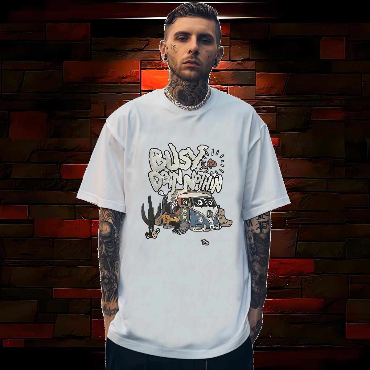 Classic T Shirt For Man car Clothes 100% Cotton 230g Spring Summer Cool DIY Pure Cotton Men Clothes T-Shirt