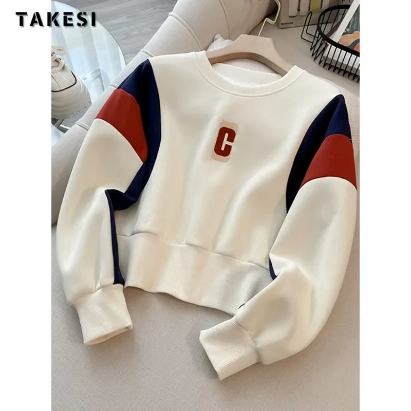 Korean Fashion Casual Sporty Two-piece Set Women Letter Print O-neck Sweatshirt Drawstring Trousers Sets Sports Pants Suits 240807