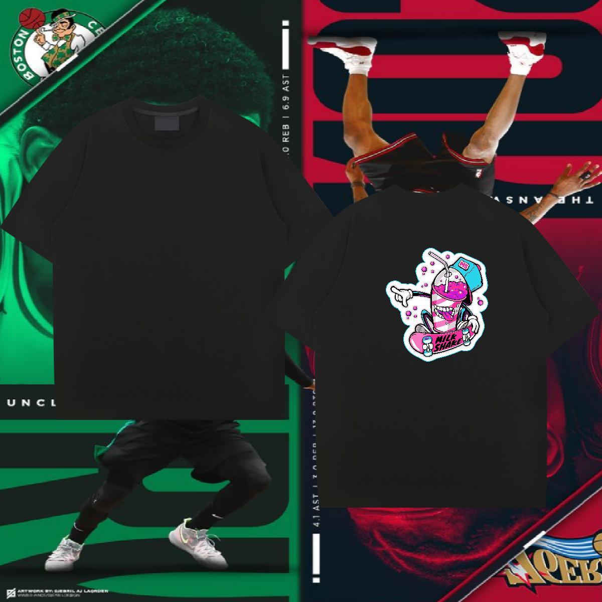 DIY Customized Mens T Shirts skateboarding Tees 100% Cotton 230g Daily Wear Loose Fit Black Oversized O-Neck Short Sleeve Mens Tshirts