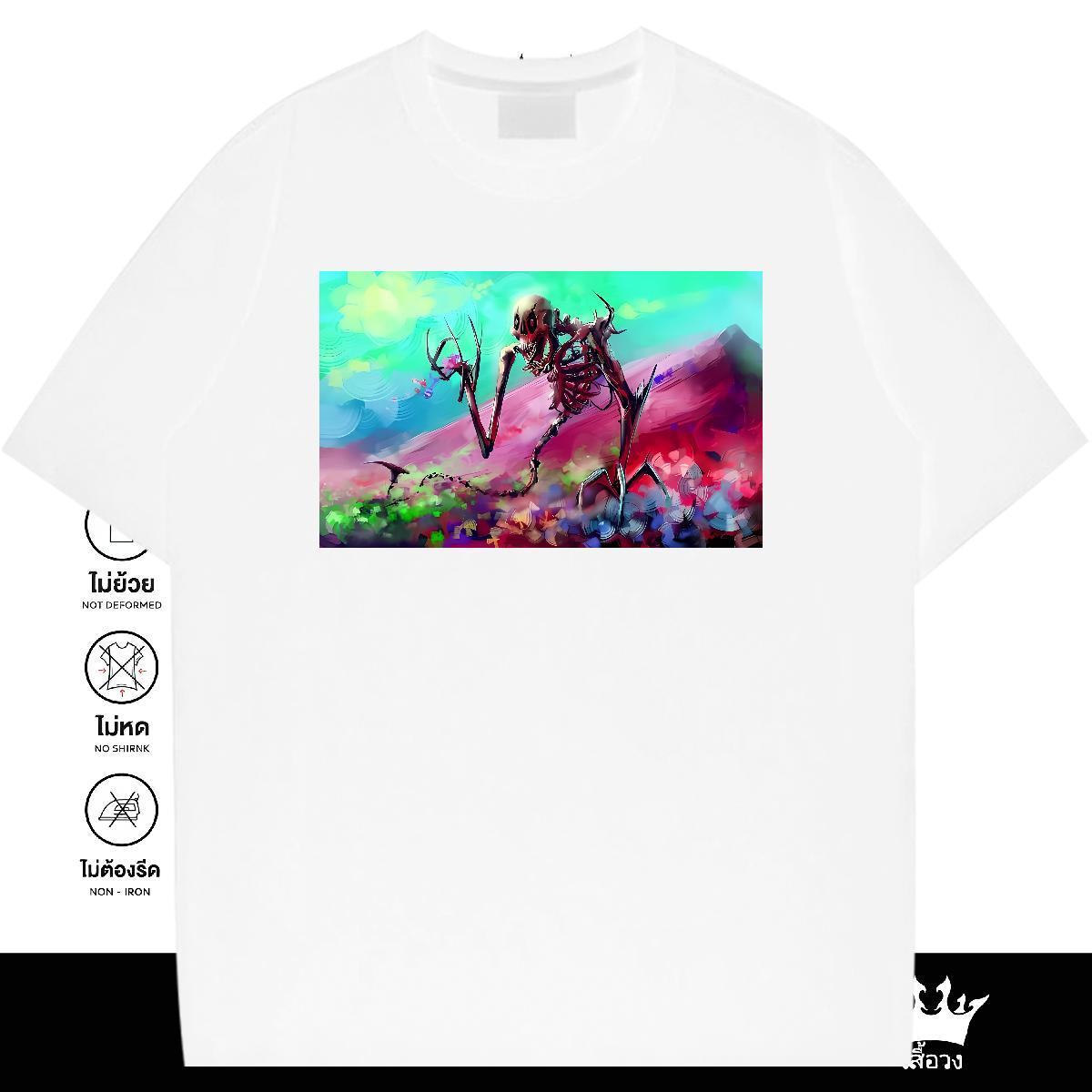 2024 Summer T-Shirts for Men skull Tshirts 100% Cotton 230g Sport Wholesale DIY Printed Breathable Men Tshirts