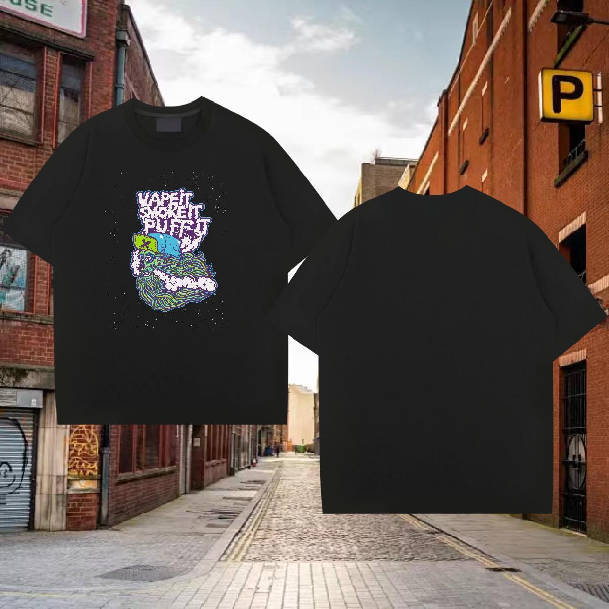 New T-Shirts for Men skull Tees Shirts 100% Cotton 230g Spring Summer Unisex Custom Print Plus Size O Neck Short Sleeves Men Tees