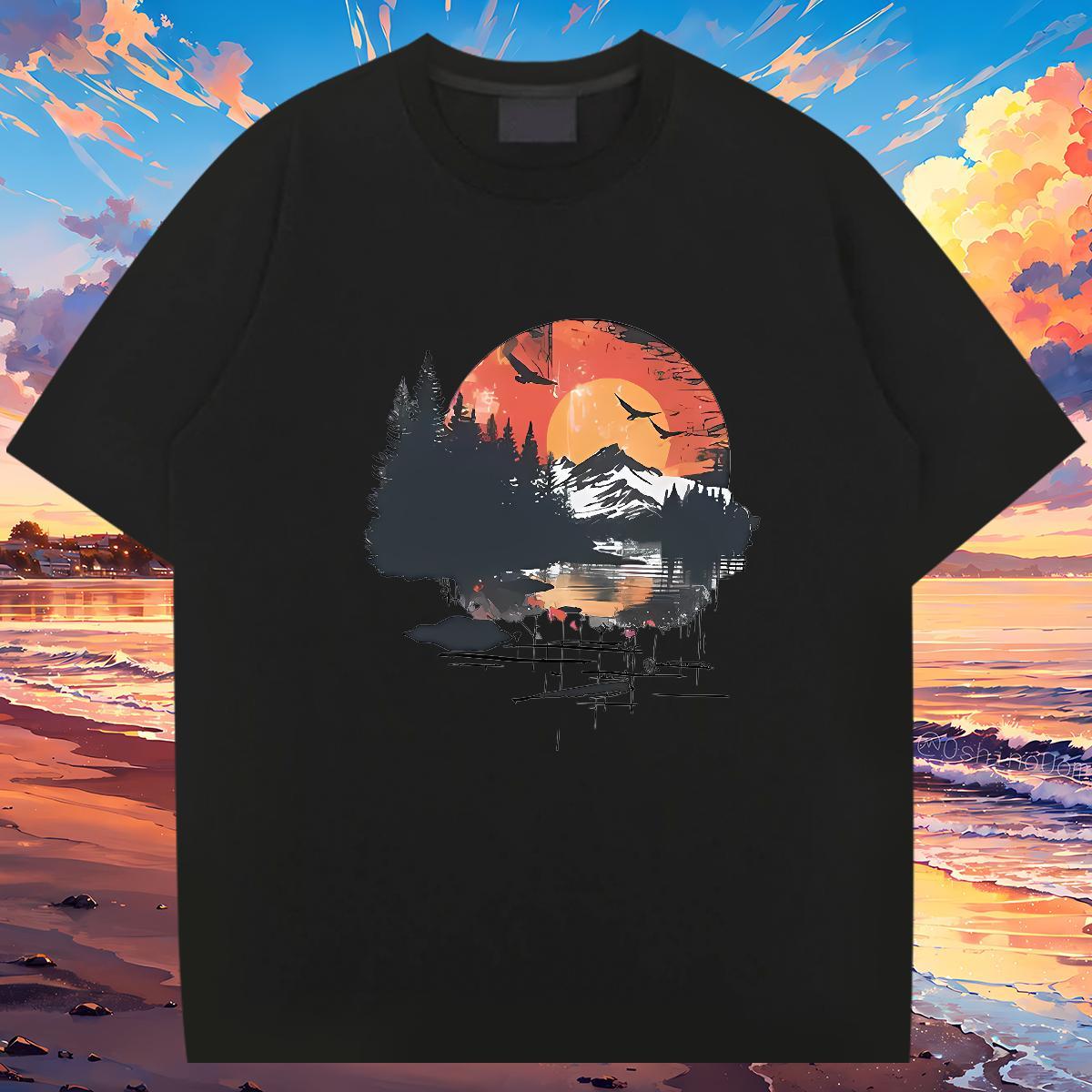 New Designer T-Shirts for Men sun Tee Shirt 230g Cotton Summer Casual Soft Oversized 4XL Breathable Soft Men Clothes T-Shirt