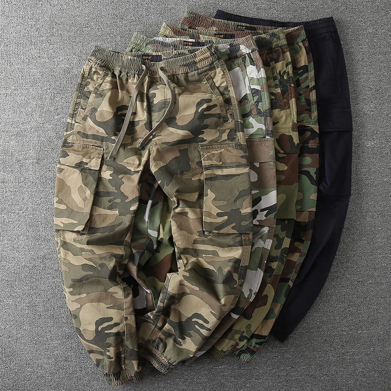 Camouflage Cargo Pants Men Casual Loose Sweatpant for Men High Quality Mens Joggers Drawstring Trousers 240806