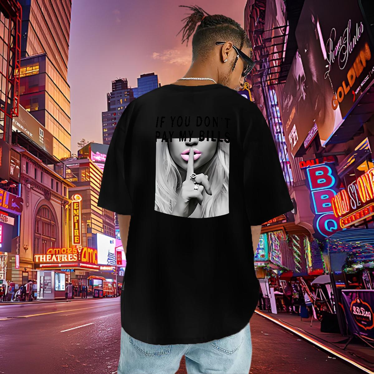 Factory Direct T-Shirts for Men letter Tops 230g 100% Cotton Street Casual Unisex Asian Size Crew Neck Breathable Tshirts