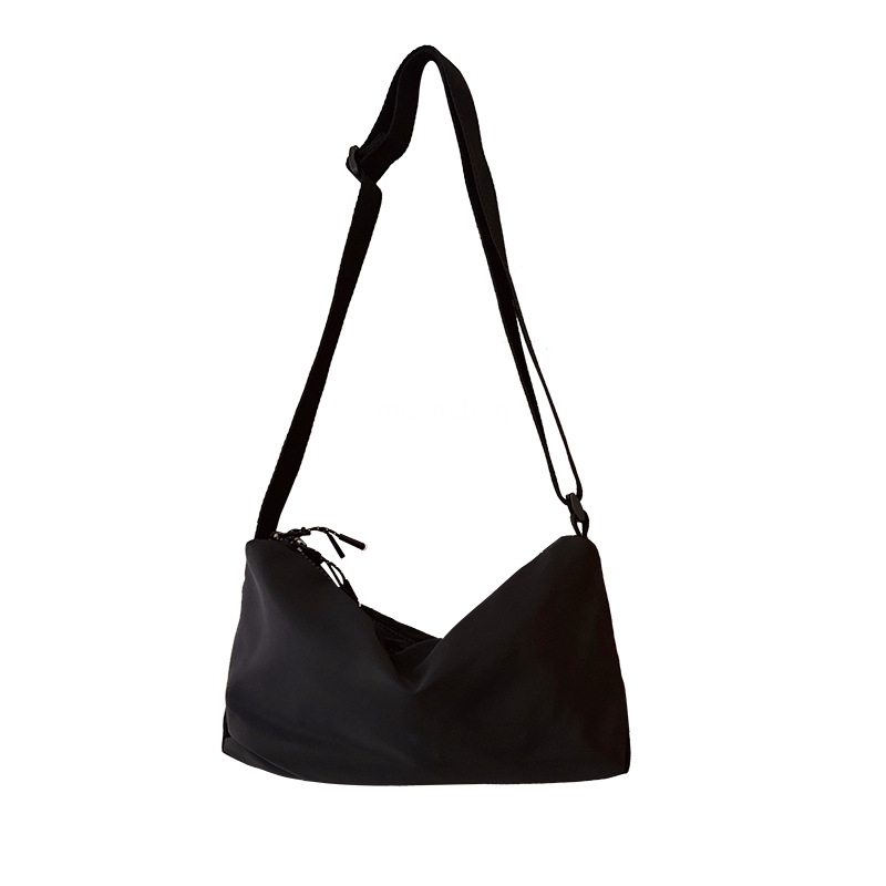 Sports leisure solid color crossbody bag washed canvas bag female Korean version of a new shoulder bag small body bag for men and women