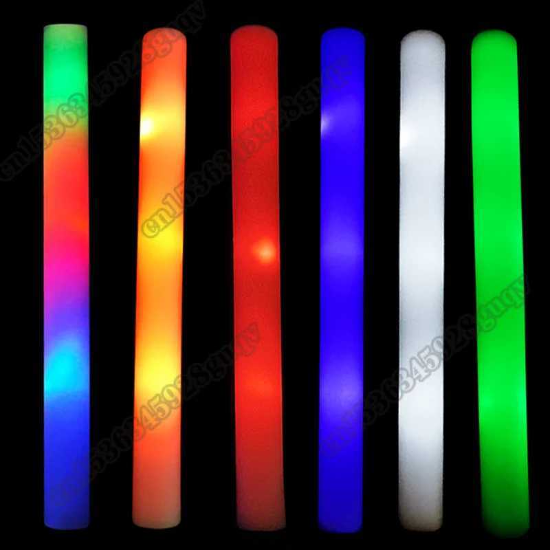 30/60pcs LED Glow Foam Stick Flashing Glow Batons Customized Personalized Glow Cheer Tube Glow In The Dark Wedding Xmas Party Y240807