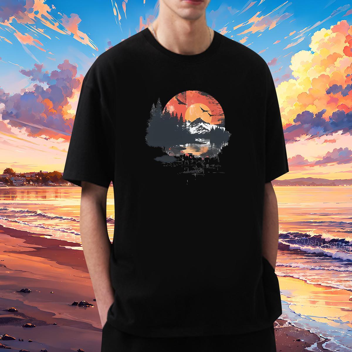 New Designer T-Shirts for Men sun Tee Shirt 230g Cotton Summer Casual Soft Oversized 4XL Breathable Soft Men Clothes T-Shirt