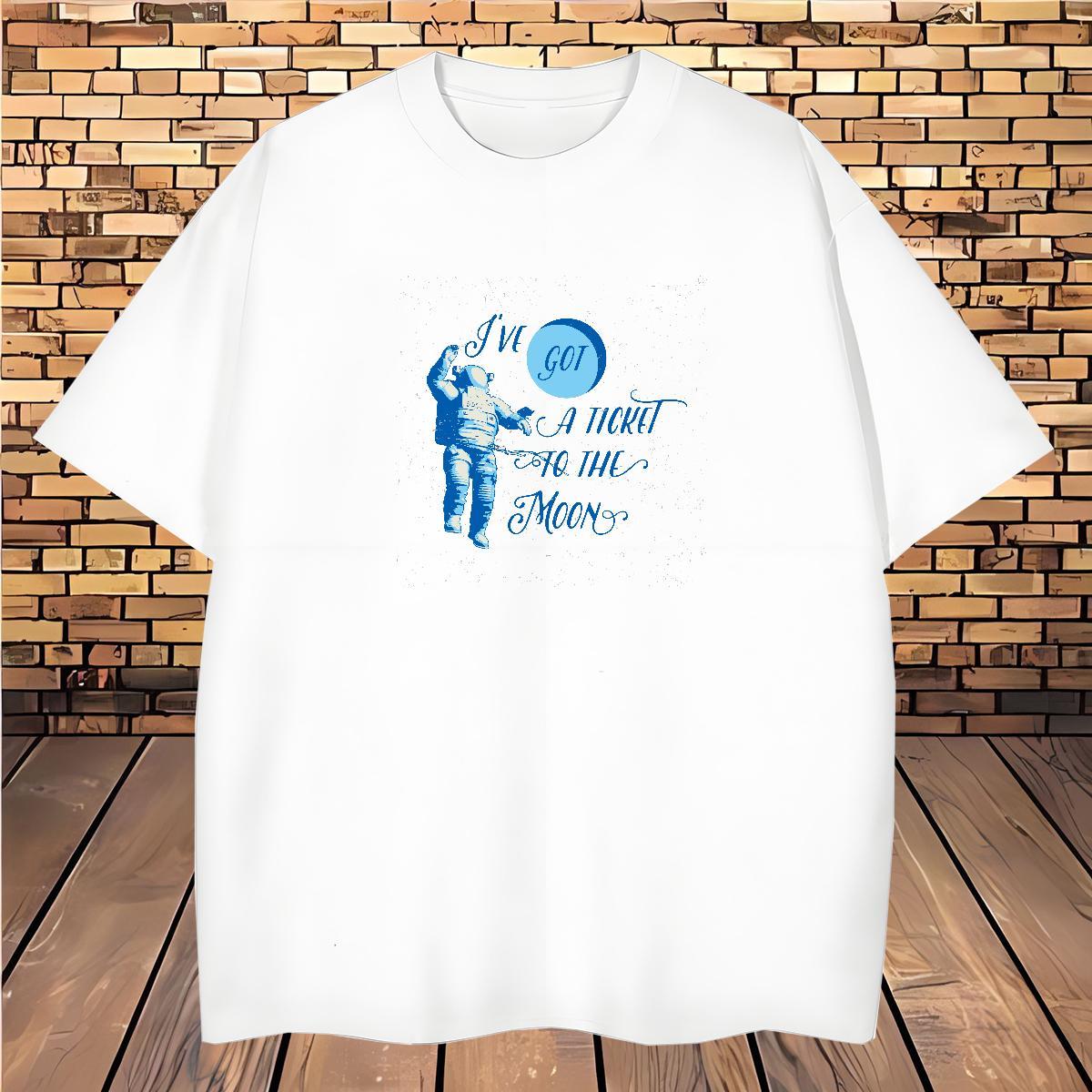 New Designer T shirt spaceman Tees Shirts 100% Cotton 230g Hip Hop Unisex Custom Print Oversized Round Neck Short Sleeve Tshirt for Man Woman