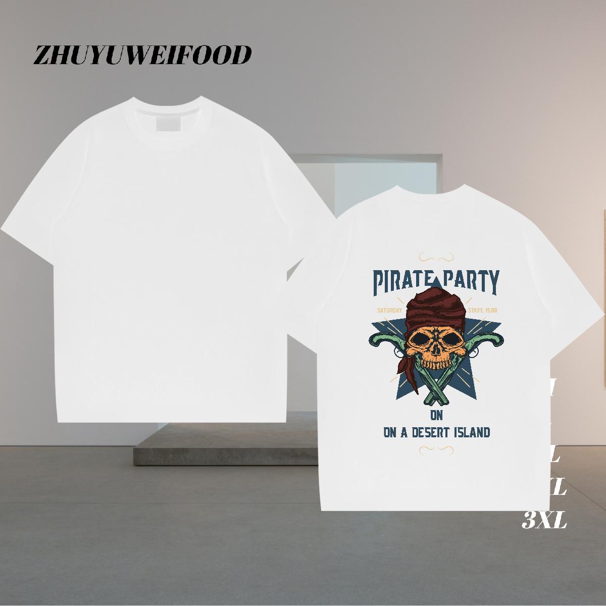 DIY Customized T shirt skull Polos 100% Cotton 230g Beach Free Shipping Oversized 3XL 4XL Breathable Short Sleeve Men Tops Tees