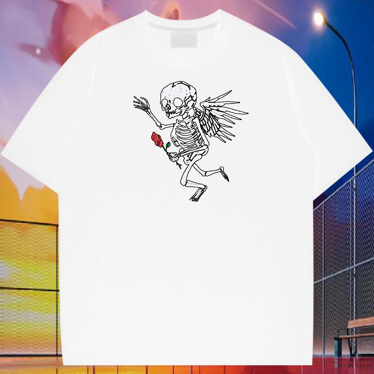 Factory Direct T Shirt For Man skull Tops Tees 230g Cotton Sports Casual Soft Custom Printed Breathable Short Sleeve Tshirt for Man Woman