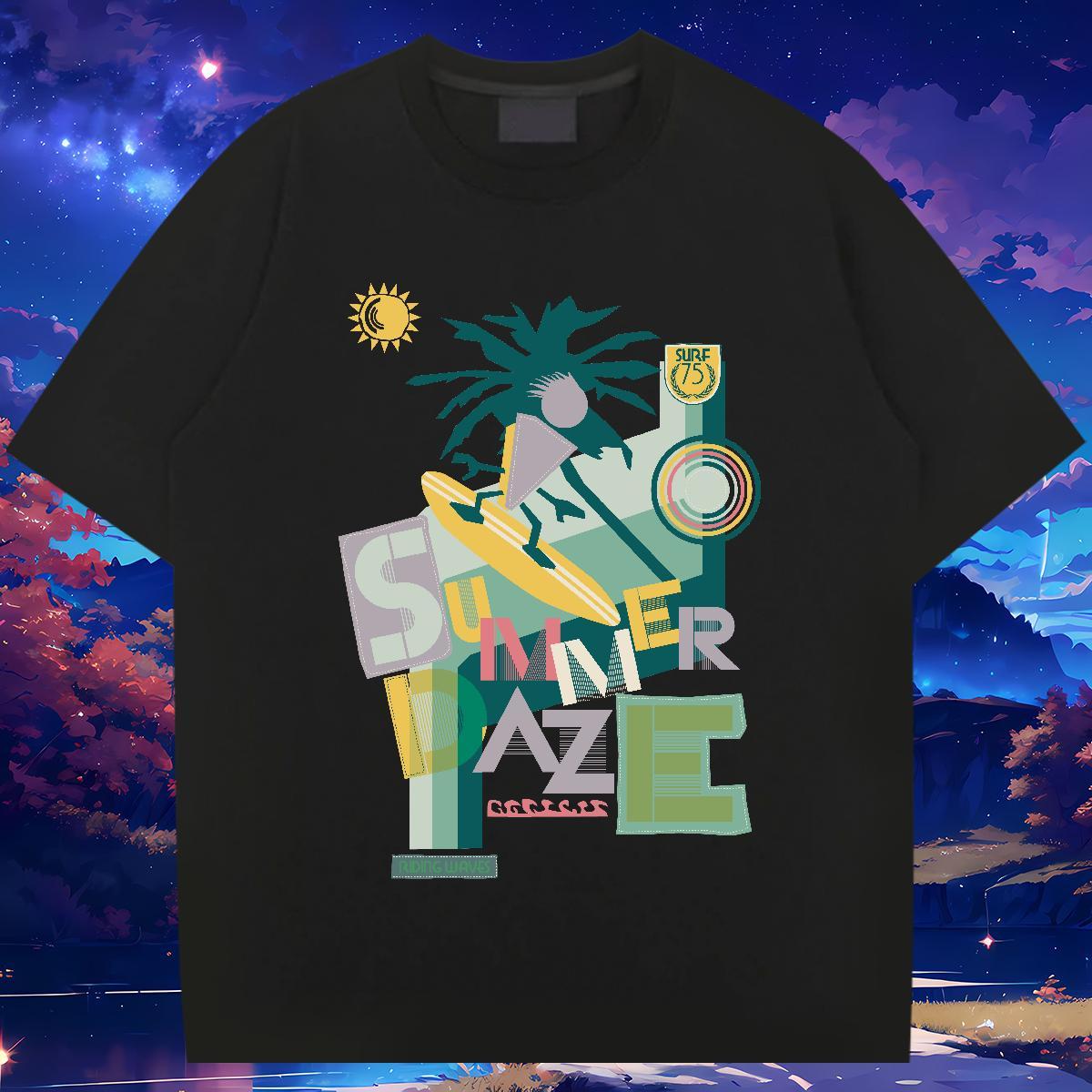 Stylist T Shirt For Man tree Tees Shirts 230g Cotton Anime Printing Street TOP Quality DIY Breathable Soft Men Clothes T-Shirt