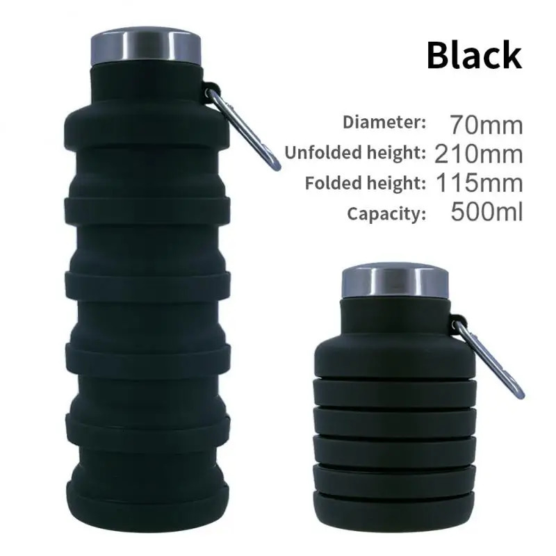 Silicone sports outdoor retractable portable silicone cup foldable water bottle Z260202