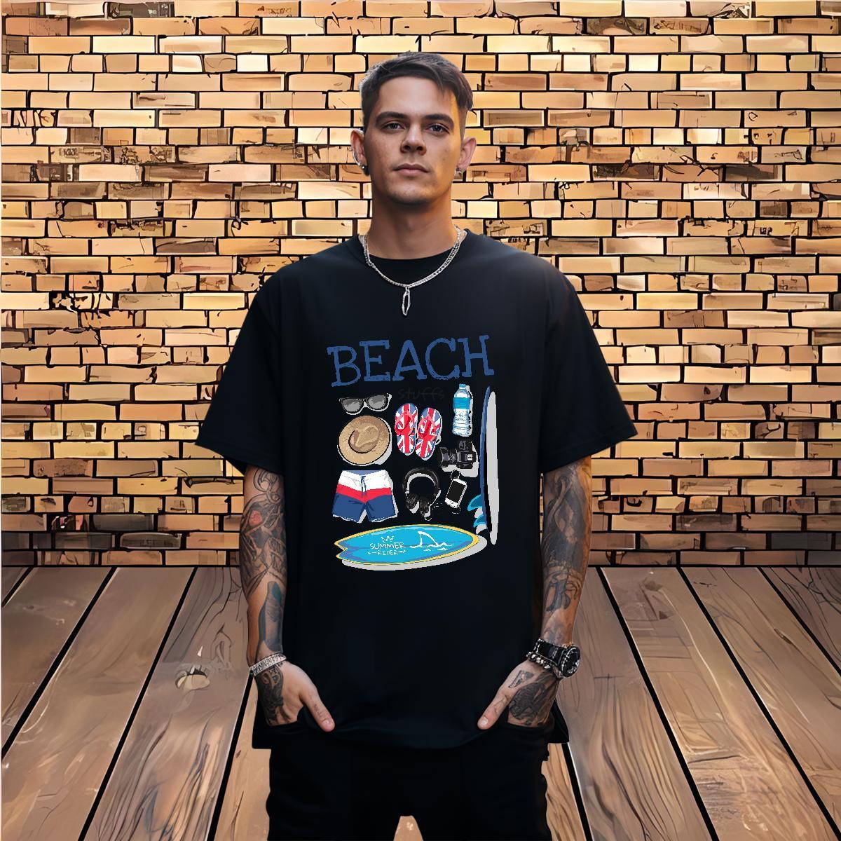 New Man T Shirts letter Tshirts 230g 100% Cotton Street Wear Classic Cartoon Print Crew Neck Breathable Mens Tshirts