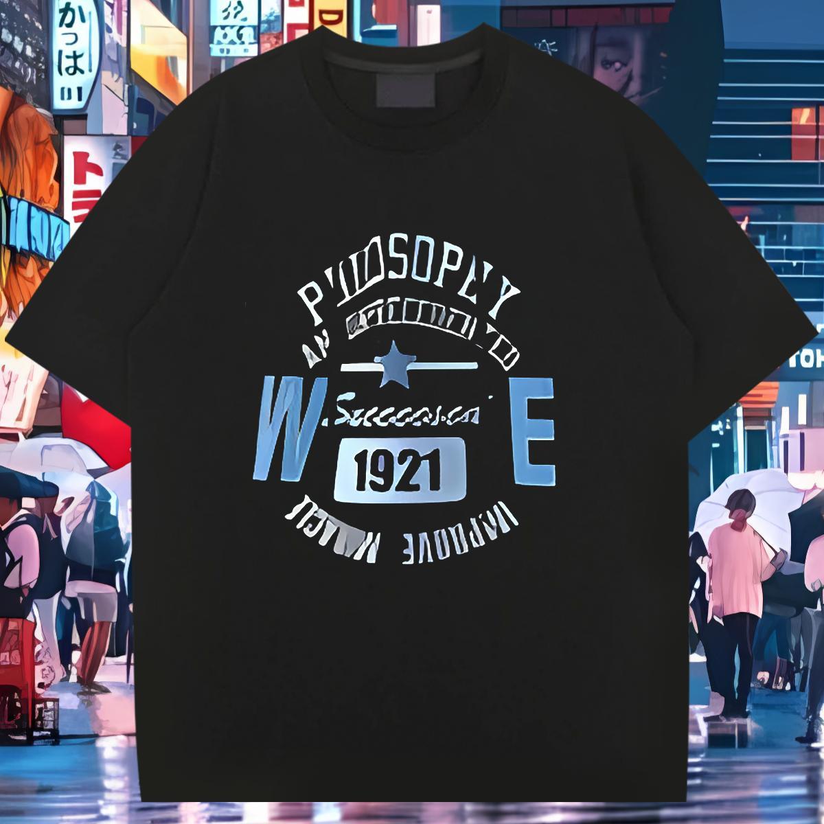 Free Shipping T-Shirts letter Clothes 230g Pure Cotton Casual Cool Design Custom Printing Short Sleeve Soft Men Tops Tees