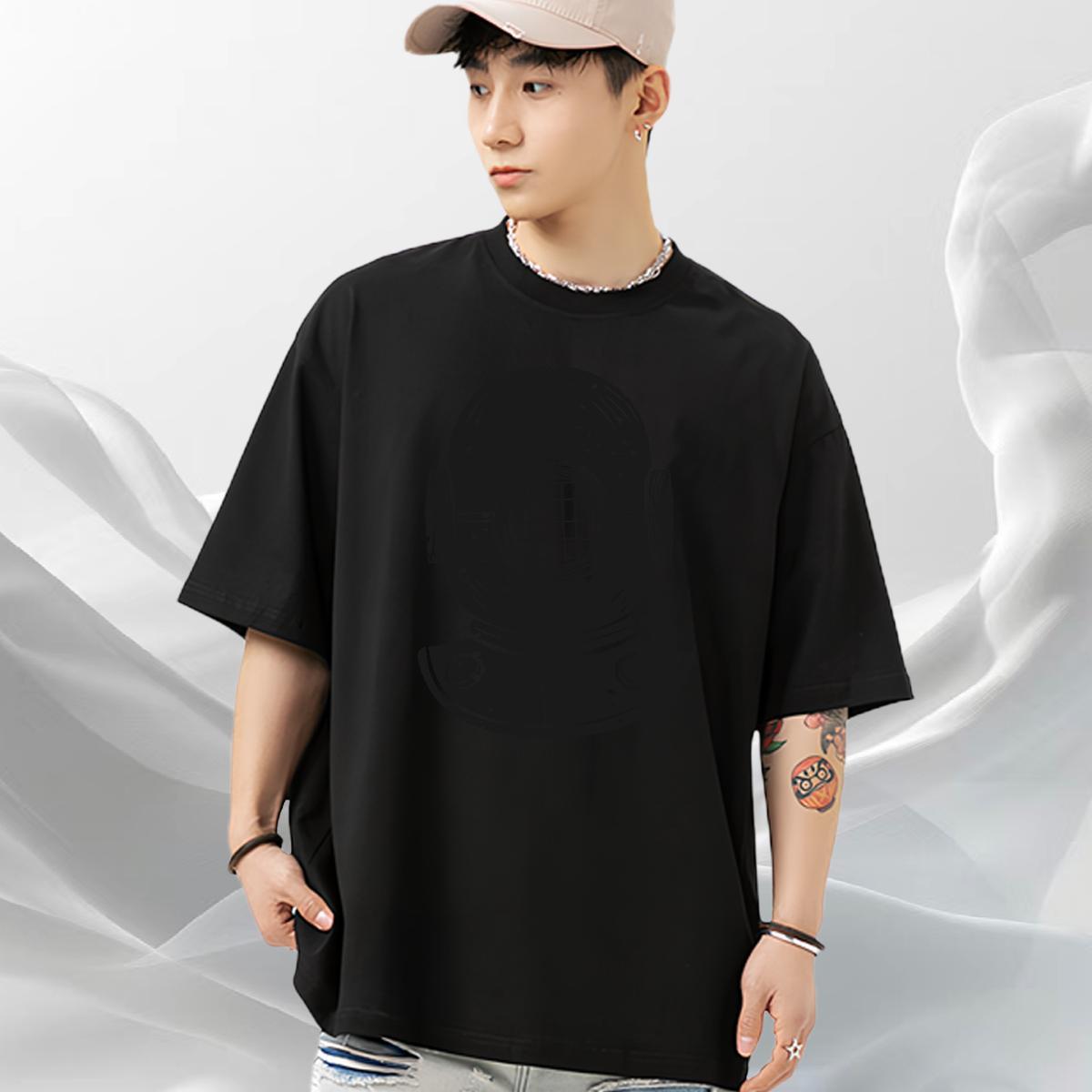Fashion T Shirts Men ET Tee Shirt 100% Cotton 230g Street wear Hip Hop Wholesale Anime Print Pure Cotton Mens Tshirts