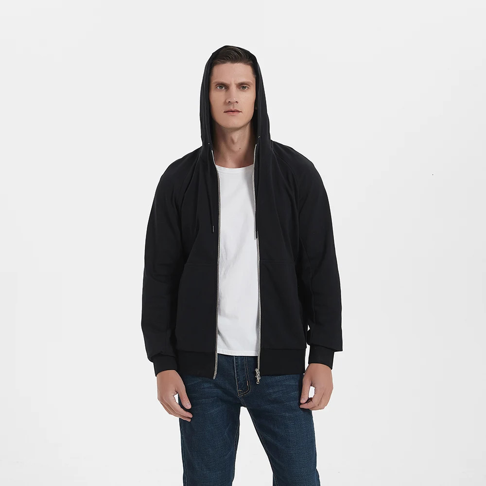 UrGarding RFID Blocking EMF High Protection Antiradiation Shielding Silver Cotton Zipperup Hoodie Color Black 240806