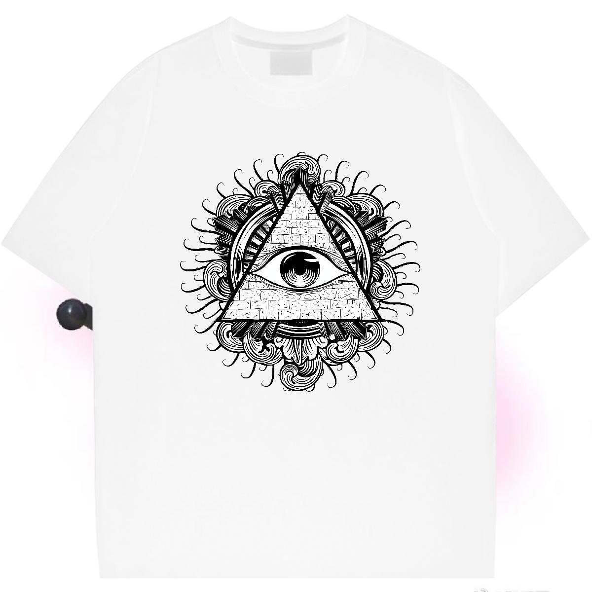 Brand T shirt eye of the devil Clothes 230g 100% Cotton Outdoor Wholesale Oversized 3XL 4XL Breathable Short Sleeve Couples T Shirts