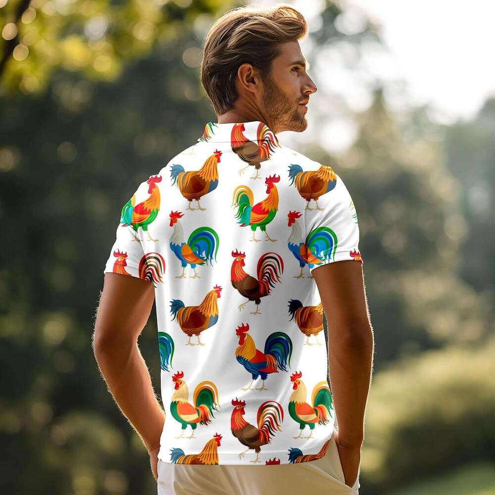 Fashion Mens Polo shirt Funny for MenMens Hawaiian Short Sleeve Novelty Crazy Golf Shirts Polos shirts tshirt Casual tops summer clothes Short sleeve 