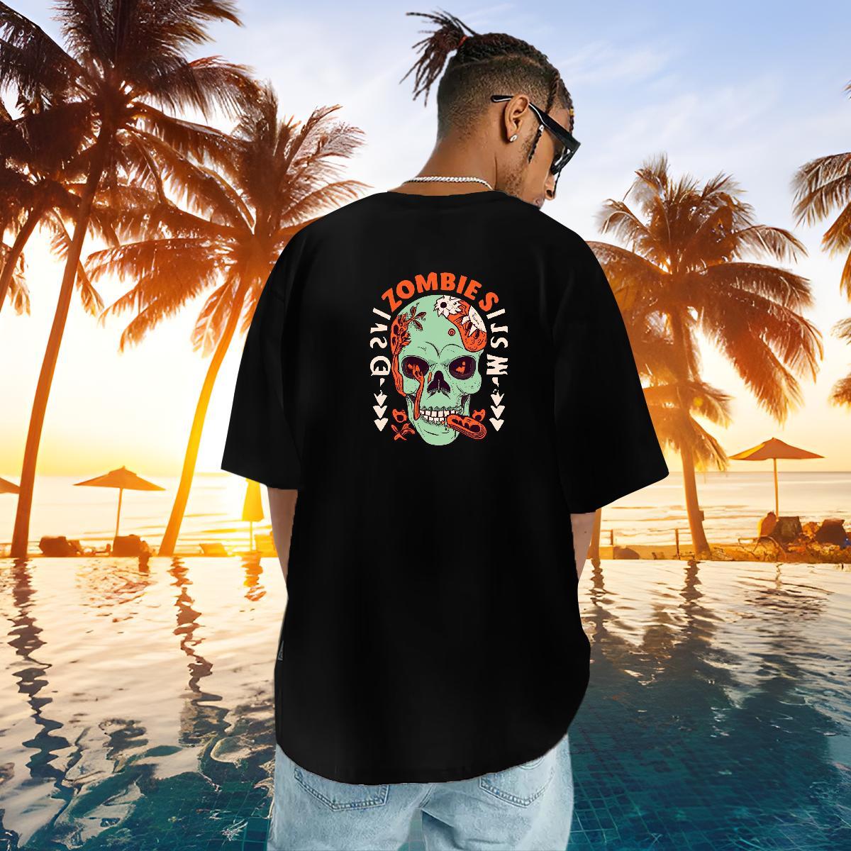 Stylist T shirt skull Tops 230g 100% Cotton Daily Wear Loose Custom Cartoon O-Neck Short Sleeve Couples T Shirts