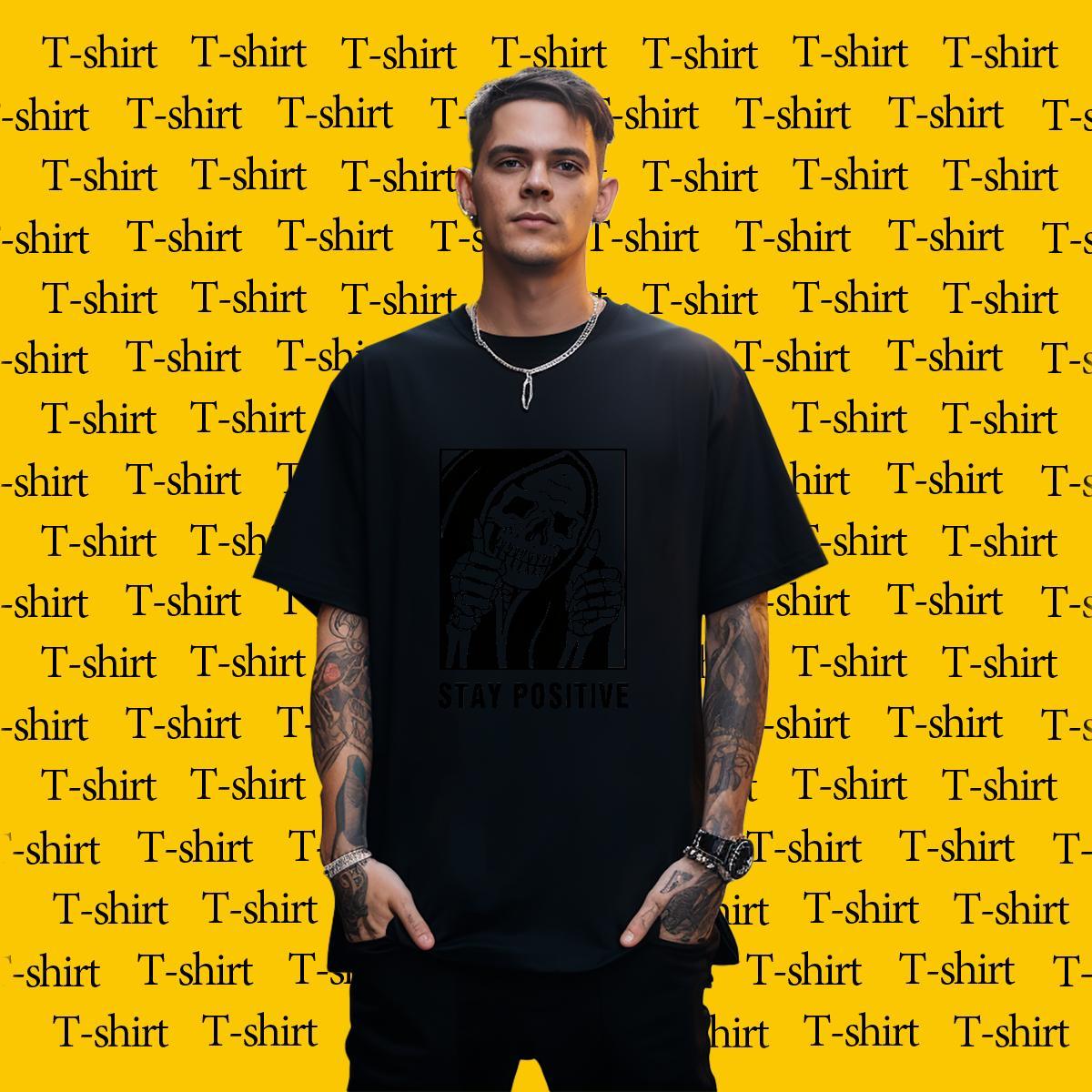 Customized T Shirt For Man skull Clothings 230g 100% Cotton Anime Printing Street Unisex Floral Print Breathable Soft Couples T Shirts