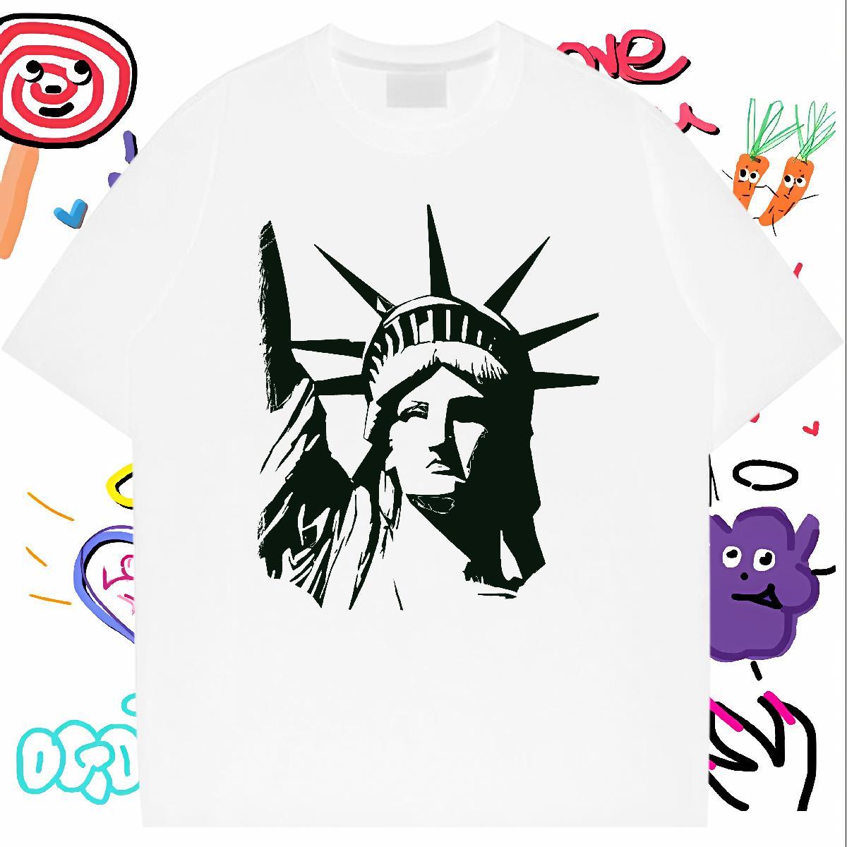 2024 Summer Man T Shirts portrait Tops Tees 230g Pure Cotton Spring Summer Comfortable Oversized 3XL 4XL Breathable Short Sleeve Men Tshirts