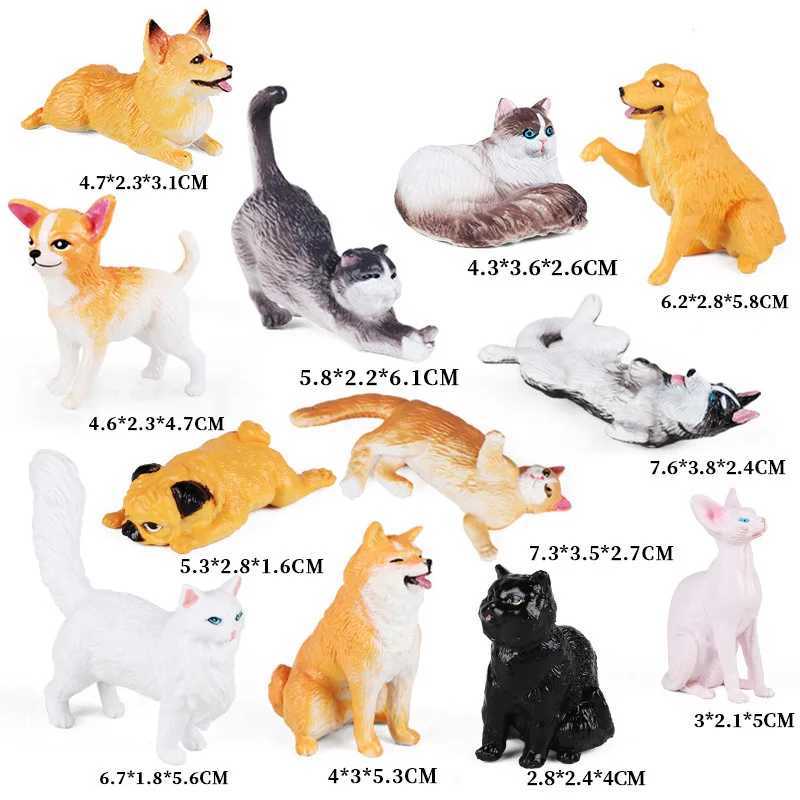 Other Toys New 12pcs Farm Animal Figurines Poultry Sets Action Figures Horse Cow Dog Duck Sheep Cock Model Education Toys for Children GiftL486