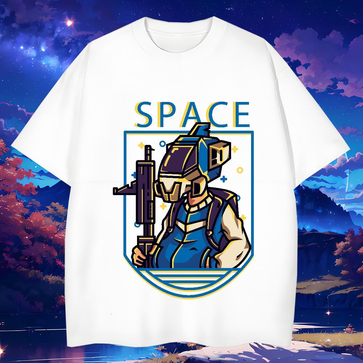 Brand Men T Shirts robot Tops Tees 100% Cotton 230g Hip Hop Wholesale Anime Breathable Short Sleeve Men Clothes T-Shirt