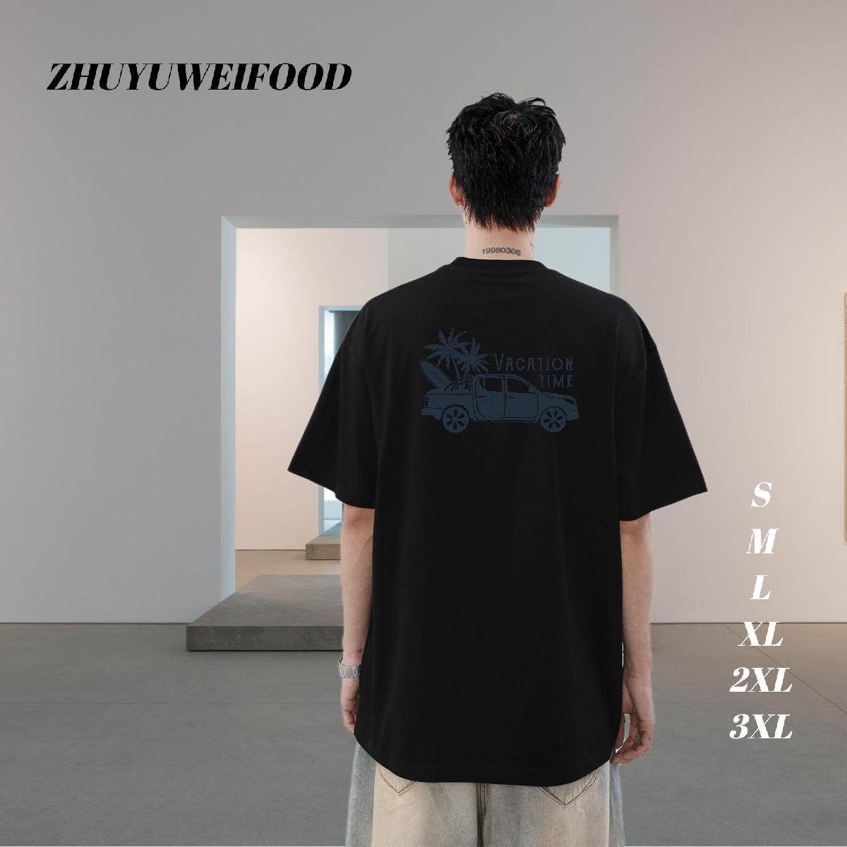 Fashion New T-Shirts car Tops Tees 230g 100% Cotton Sport Wholesale Floral Print Breathable Soft Tshirts