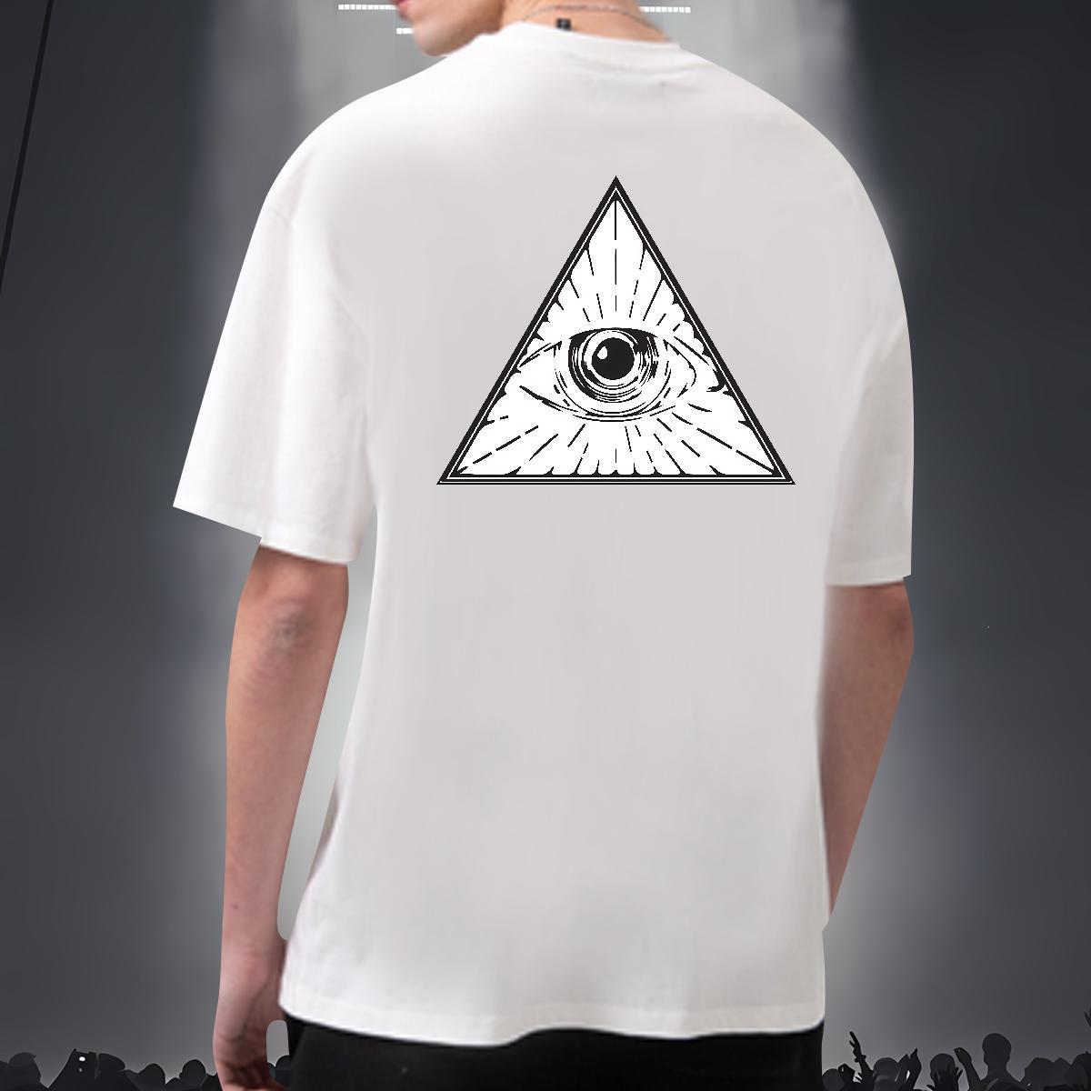 Classic Men T Shirts eye of the devil Polos 230g Cotton Daily Outfit Soft Custom Printing Breathable Soft Men Tops Tees
