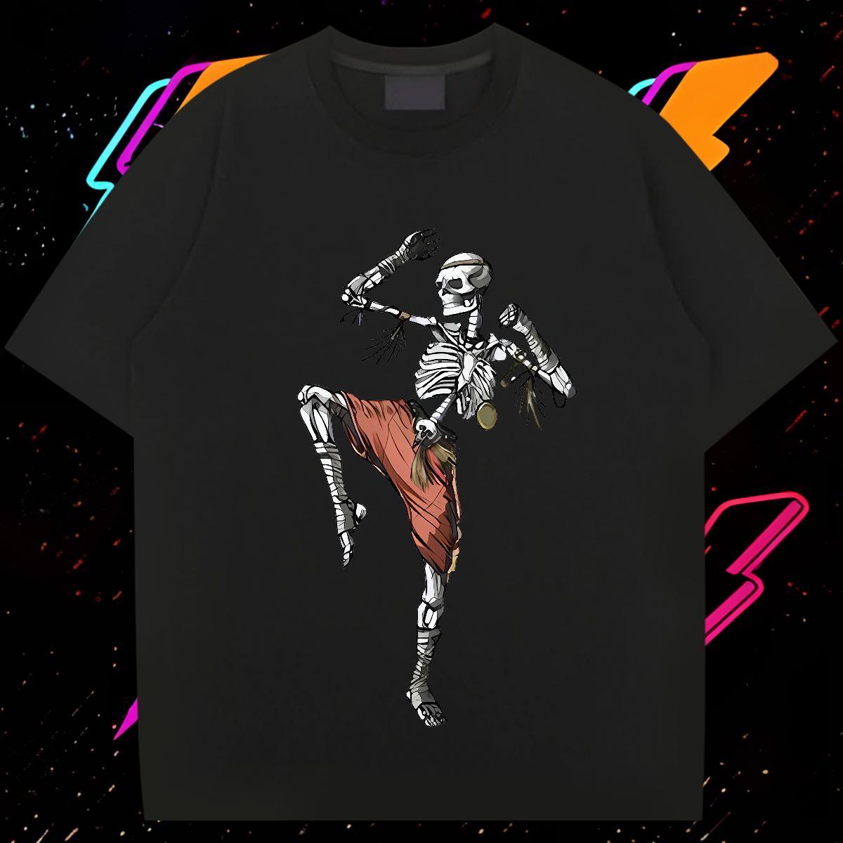 Casual New T-Shirts for Men kongfu Tops 230g Cotton Street Wear Cool Oversized 3XL 4XL Pure Cotton Couples T Shirts