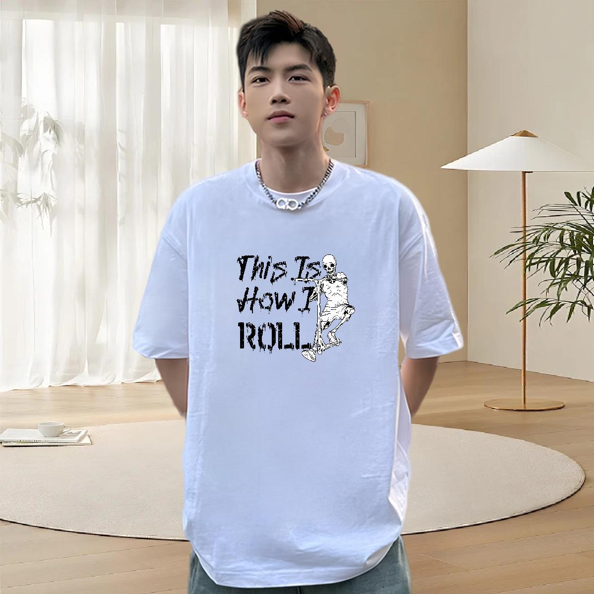 New Designer T shirt skull Tee Shirt 230g 100% Cotton Casual Daily Wear Soft Custom Print Oversized Breathable Crew Neck Mens Tshirts
