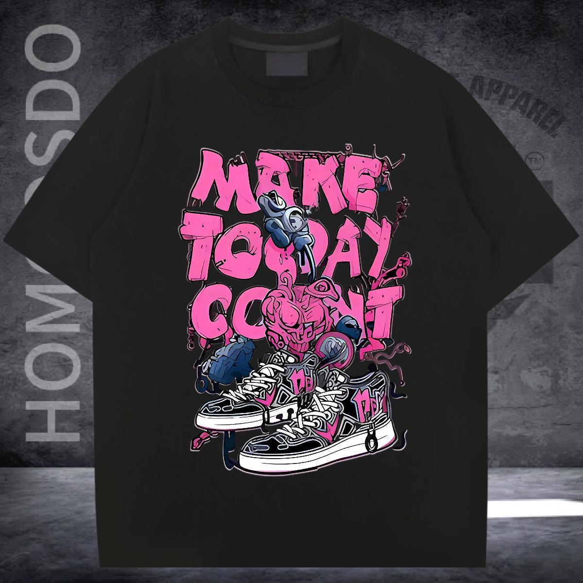 Casual New Man T Shirts shoes Tops Tees 100% Cotton 230g Casual Daily Wear Classic Plus Size Cartoon Breathable Short Sleeve Men Tshirts