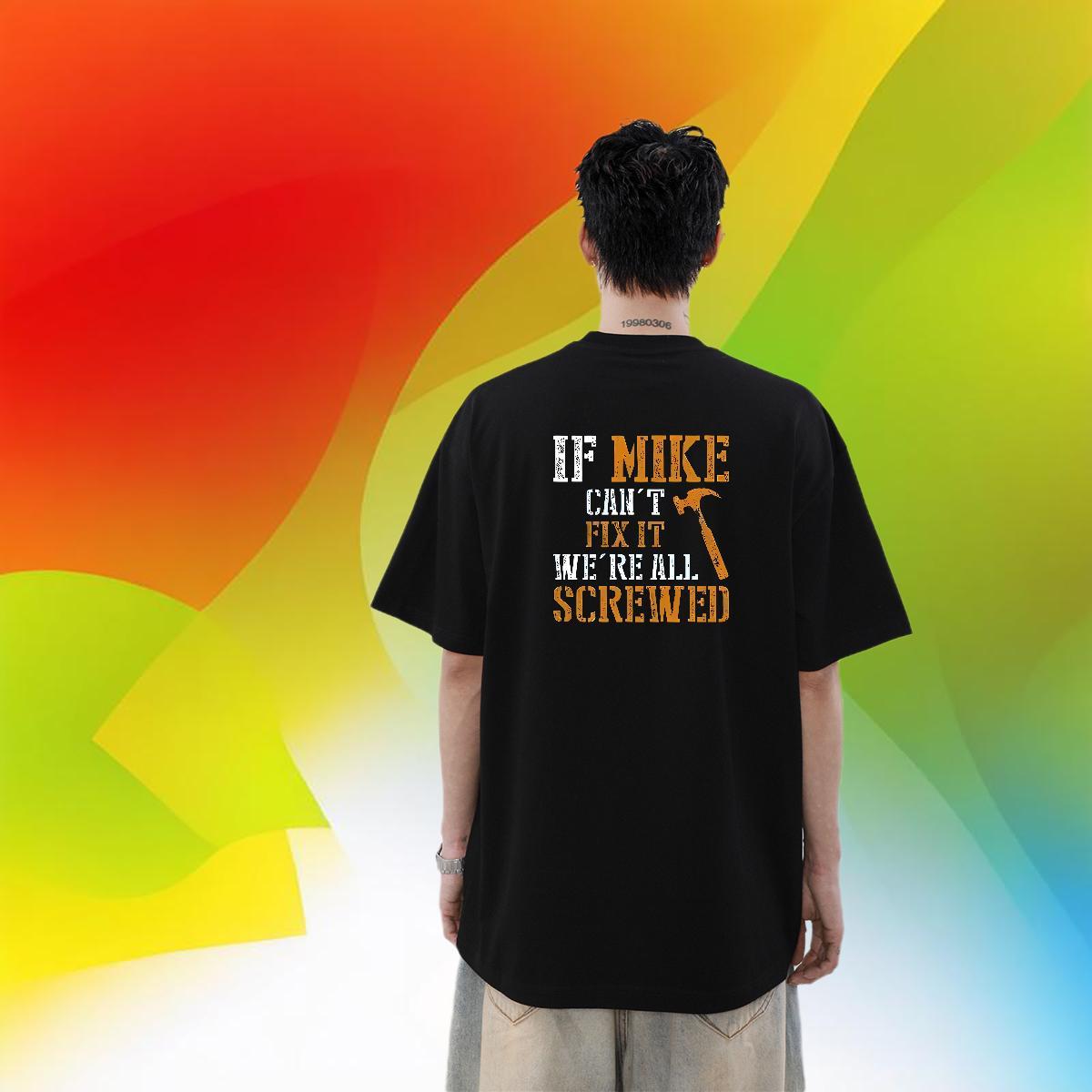 Fashion Casual T-Shirts for Men letter Tees 230g 100% Cotton Anime Printing Street Cool Black White Breathable Crew Neck Tshirt for Man Woman