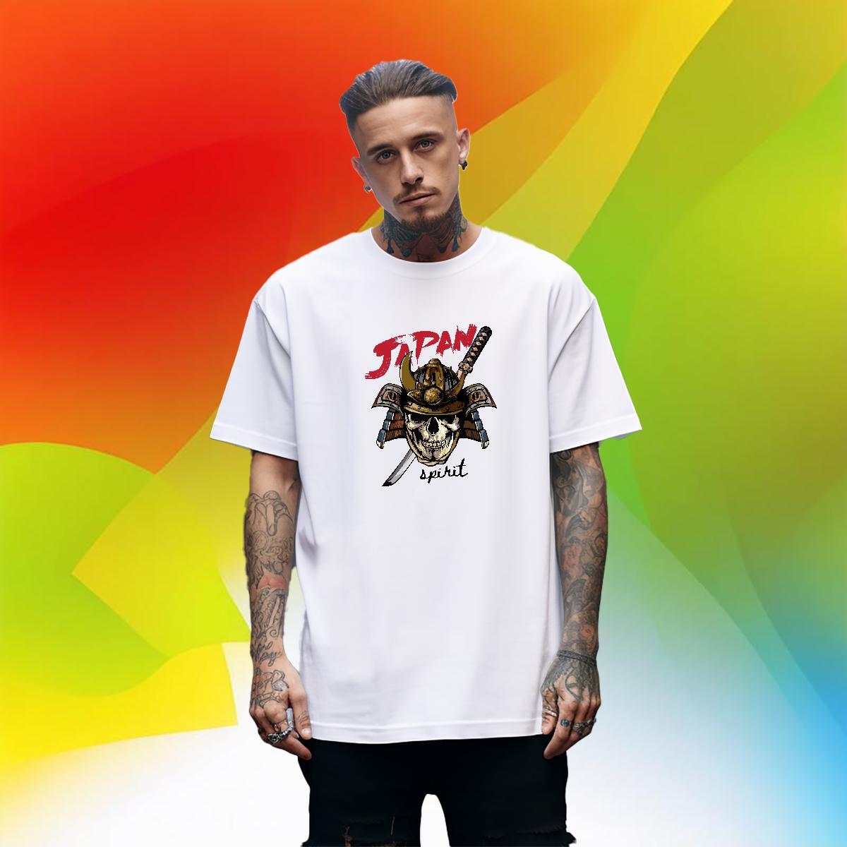 Fashion New Mens T Shirts skull Tops Shirt 100% Cotton 230g Hip Hop Street Classic Black White Crew Neck Breathable Men Tees