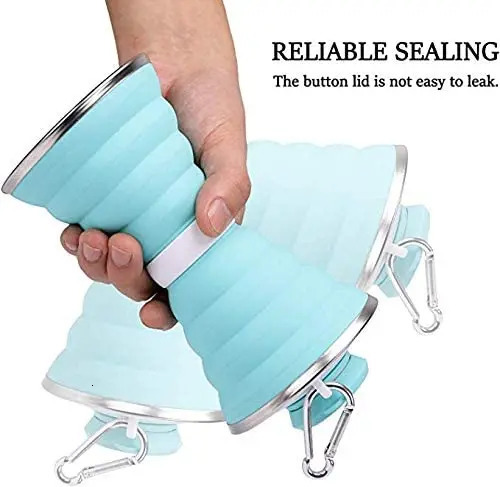 500ml Foldable Non Bisphenol A Portable Reusable Leak proof Food Grade Silicone Sports Travel Water Bottle Cup Z260202