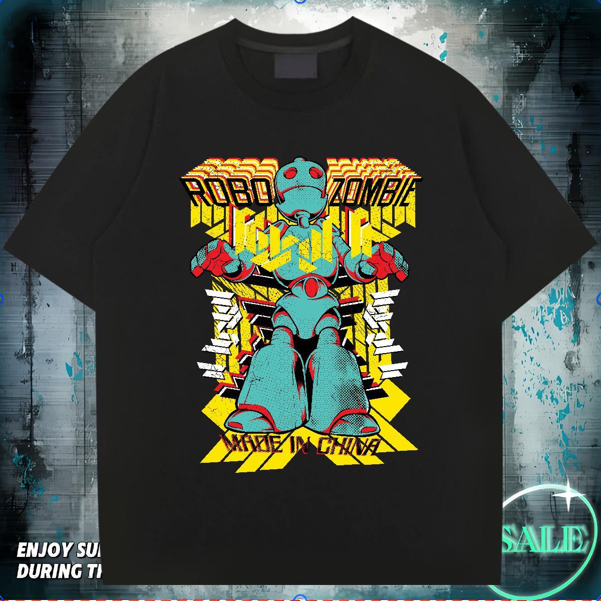 DIY Man T Shirts ET Tops Shirt 230g Cotton Anime Printing Street Popular Graphic Pure Cotton Tshirt for Man Woman